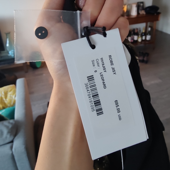 Ba&sh new gold Leopard silk maxi dress size 2 - Picture 4 of 7